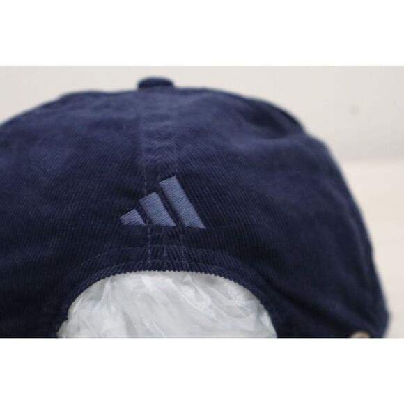 Adidas IM9239 Men's OSFM Navy Blue Leather Cord Corduroy Golf Strapback Hat - Picture 6 of 10